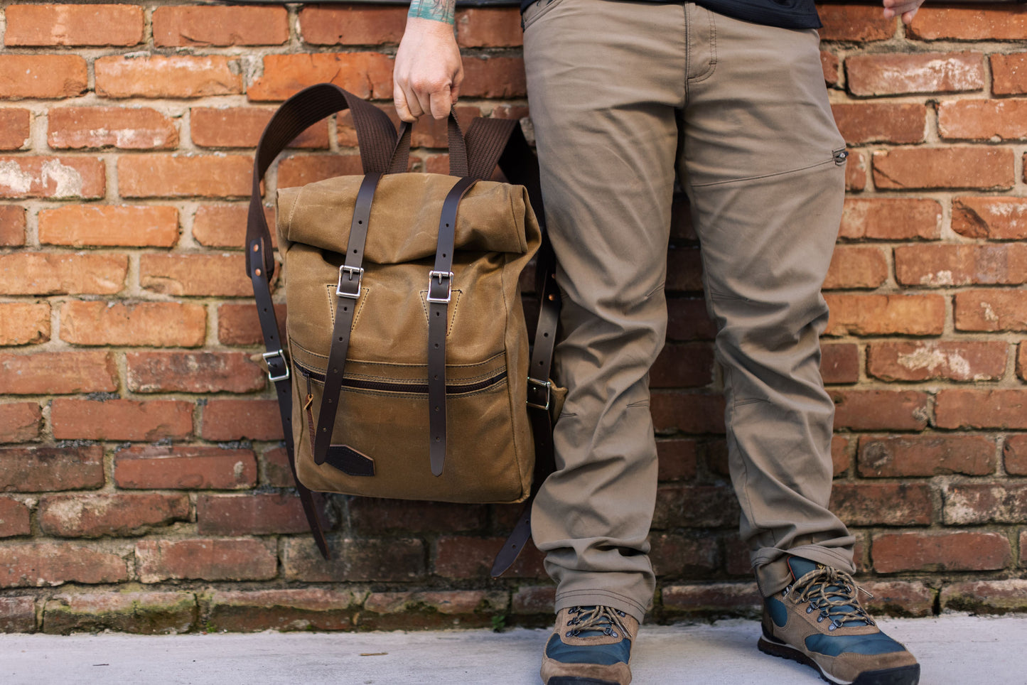 Heritage Wax Canvas Roll-Top Back Pack